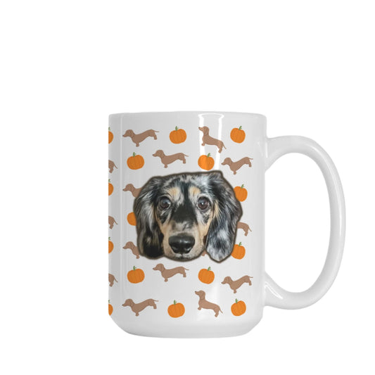 Pumpkins & Pups Custom White Glossy Coffee Mug