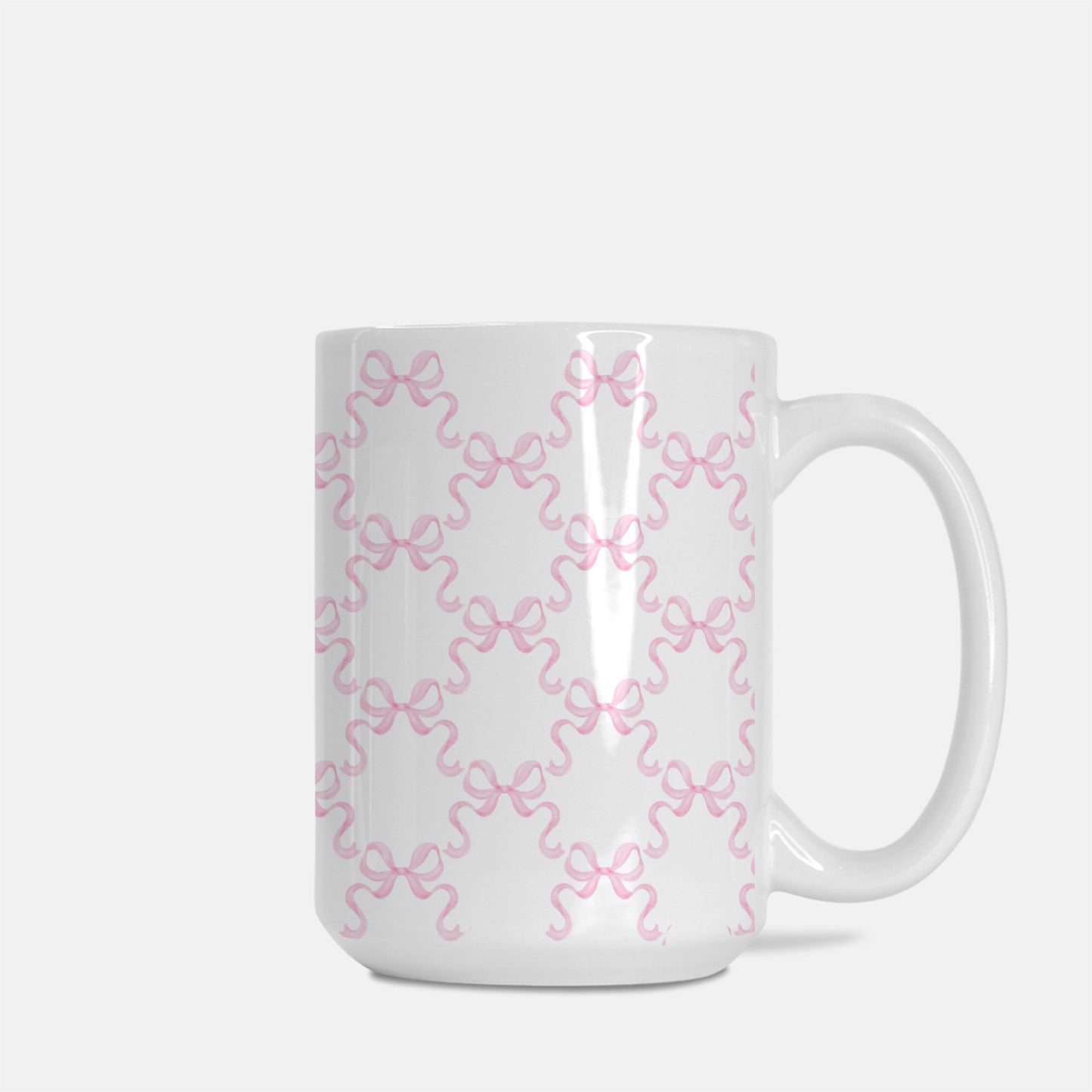 Ribboned Charm White Glossy Custom Coffee Mug
