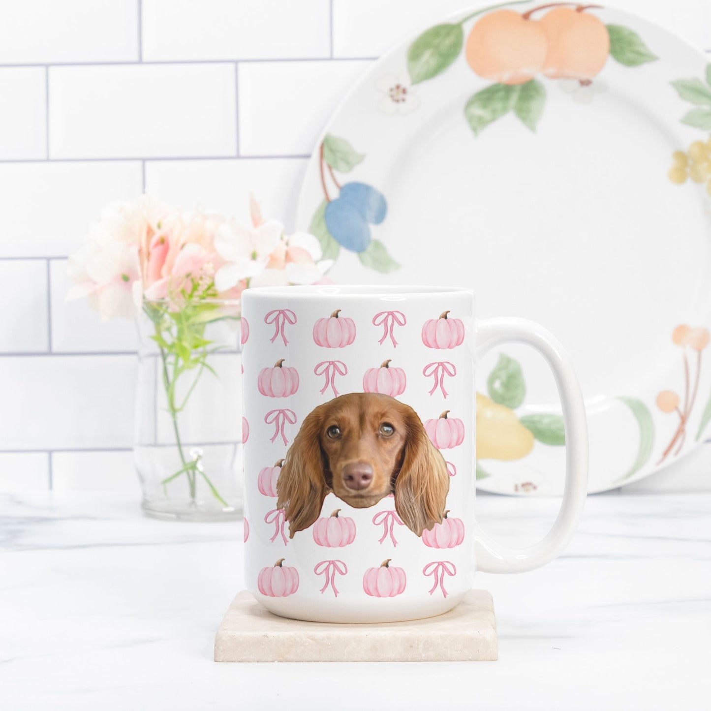 Pink Pumpkin Party White Glossy Coffee Mug