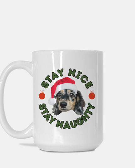 Personalized Mug - Stay Naughty + Stay Nice Pet Portrait