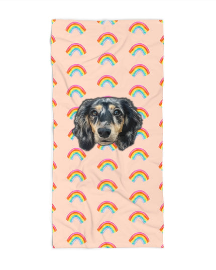 Radiant Rainbow Custom Beach Towel