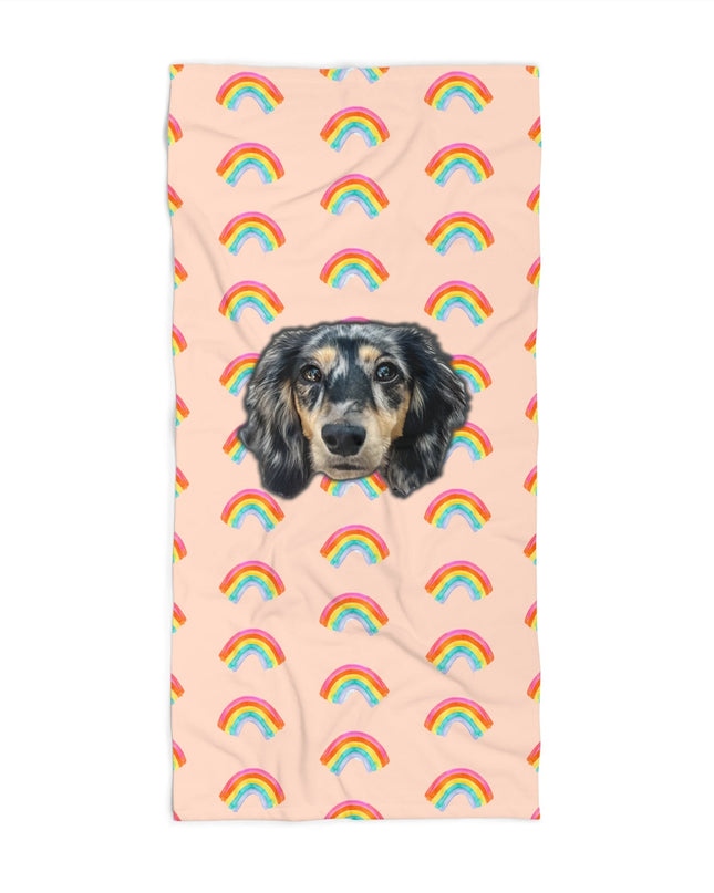 Radiant Rainbow Custom Beach Towel
