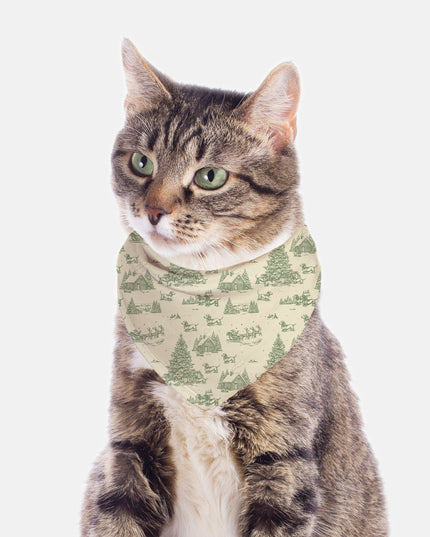 Tie On Dog Bandana - Christman Dachshund Toile