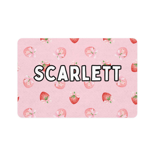 Strawberry Girl Pet Food Mat (12x18)