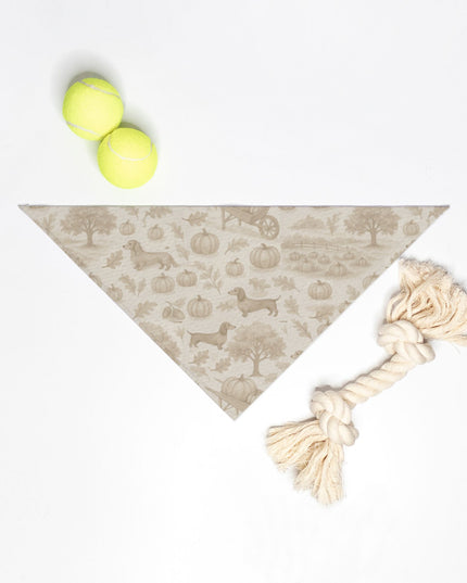 Tie On Dog Bandana – Autumn Dachshund Toile