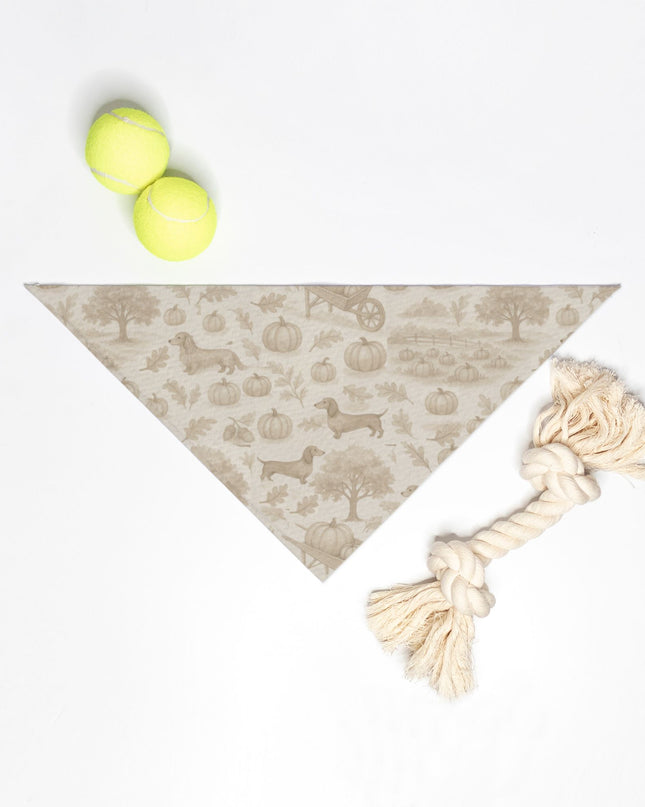 Tie On Dog Bandana – Autumn Dachshund Toile