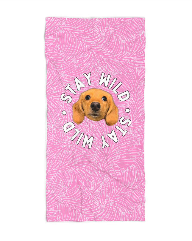 Palm Paradise 'Stay Wild' Custom Beach Towel