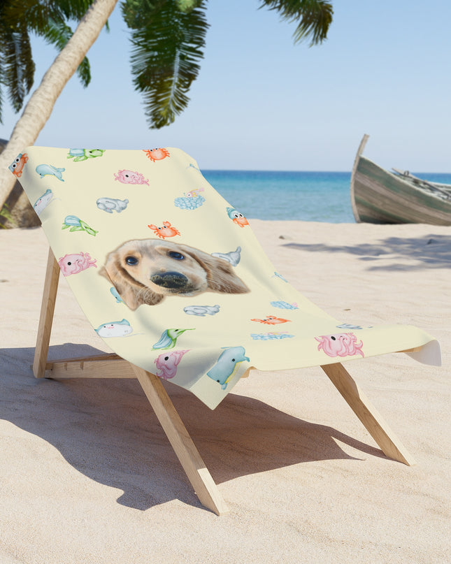 Under The Sea Animal Pawty Custom Beach Towel