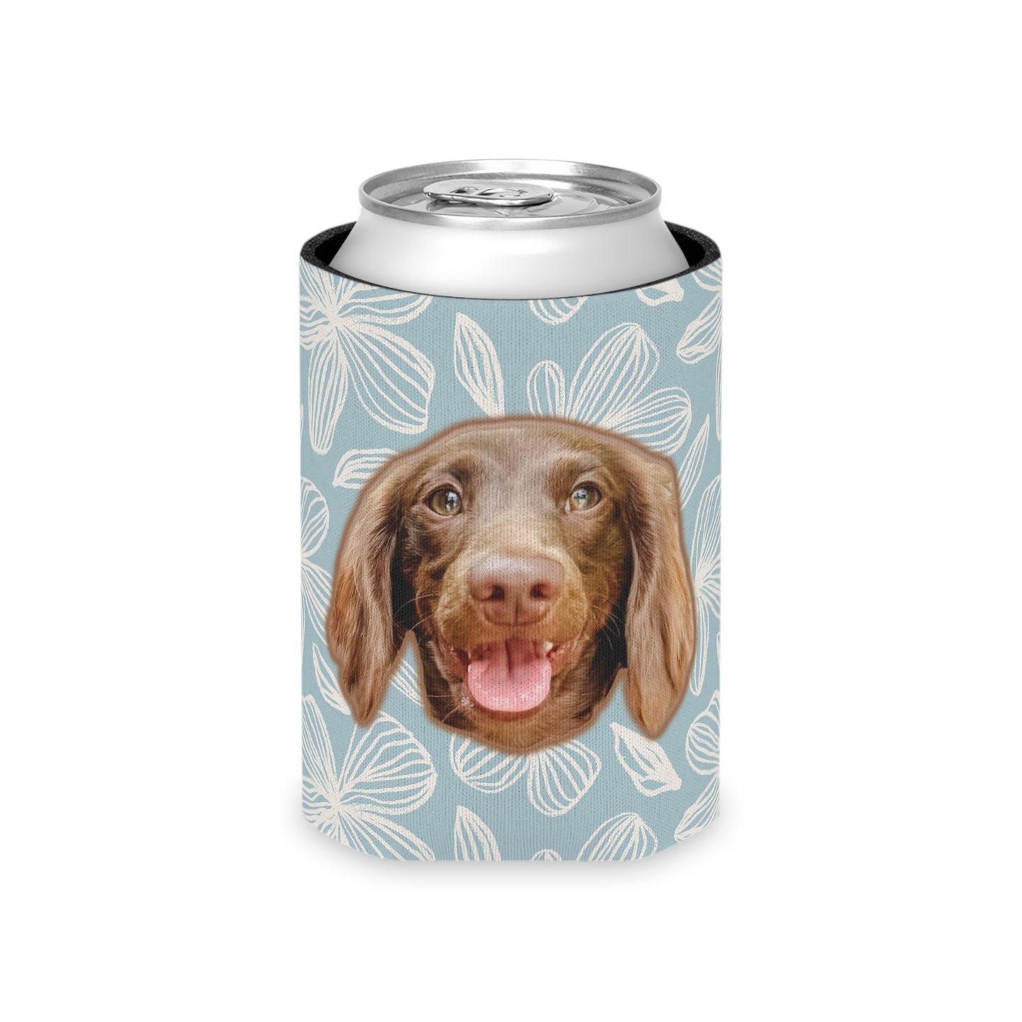 Bloom Blue Custom Can Cooler Coozie