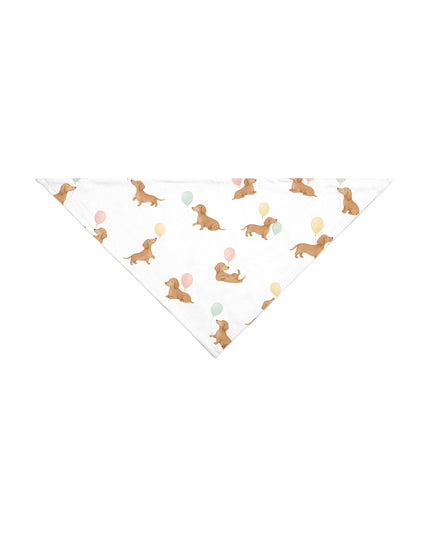 Dog bandana with dachshund pattern on a white background