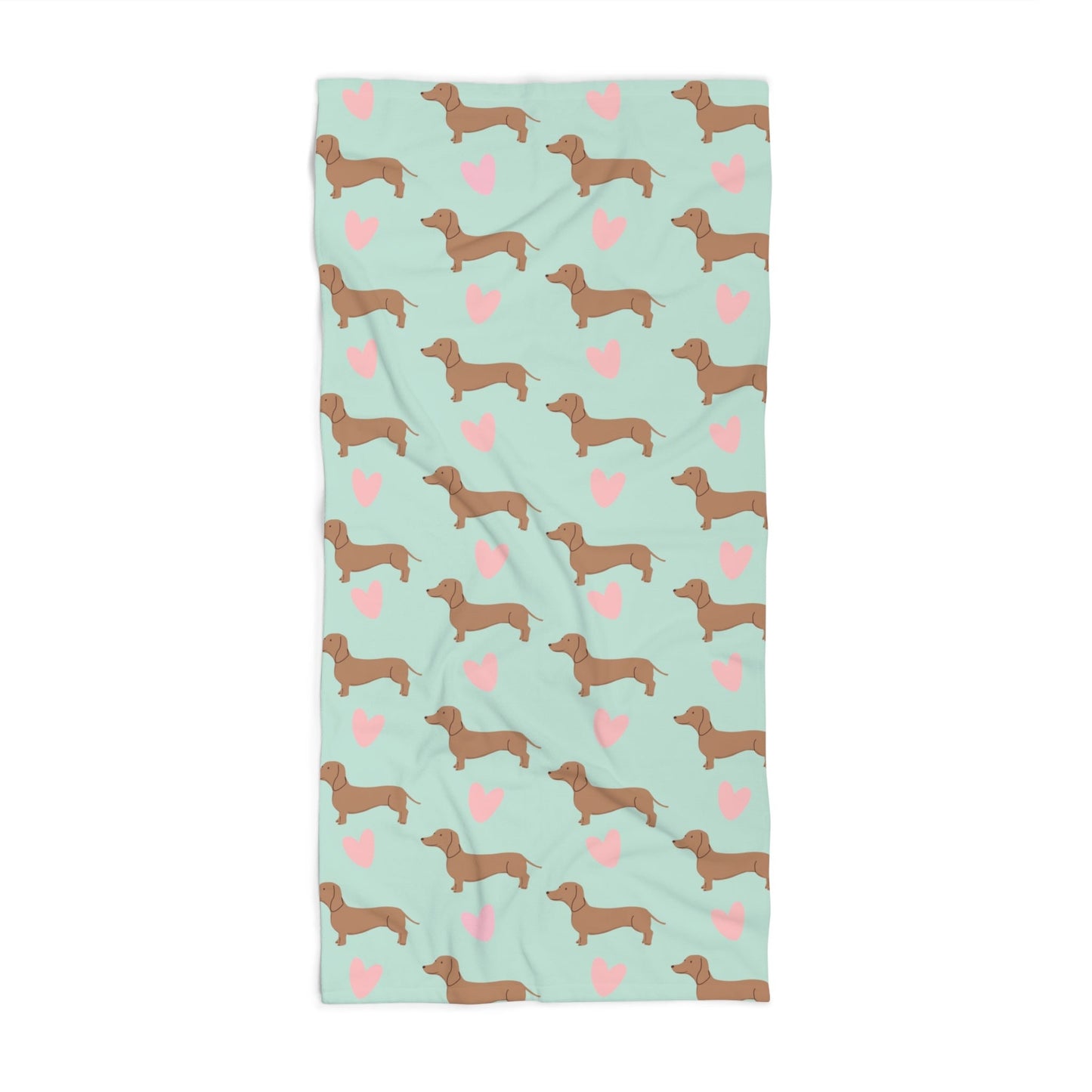 Dachshund Hearts Beach Towel