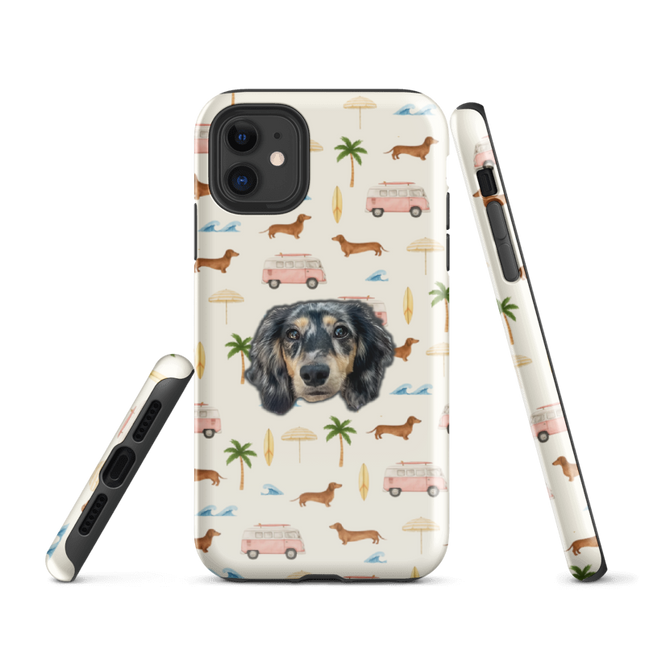 Tough Case for iPhone® - Beach Cruisin' Wiener Dogs