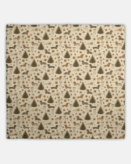 Hostess Towel - Rustic Dachshund Coquette Christmas