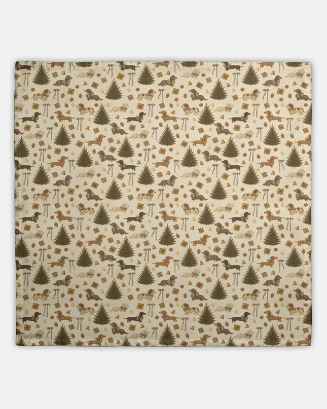 Hostess Towel - Rustic Dachshund Coquette Christmas