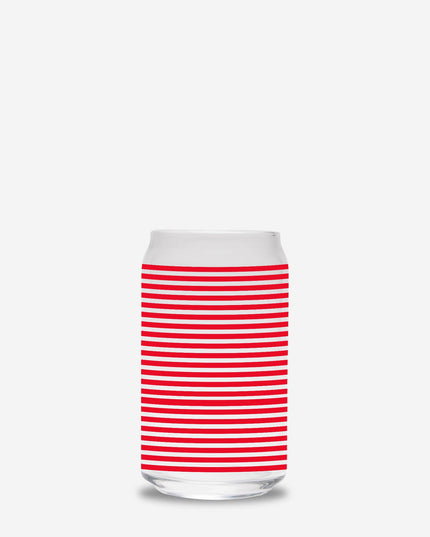 Can Shaped Glass  - Get Naughty + Get Nice Stripes