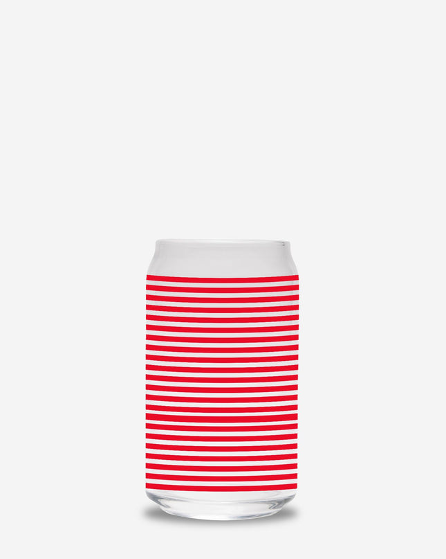 Can Shaped Glass  - Get Naughty + Get Nice Stripes