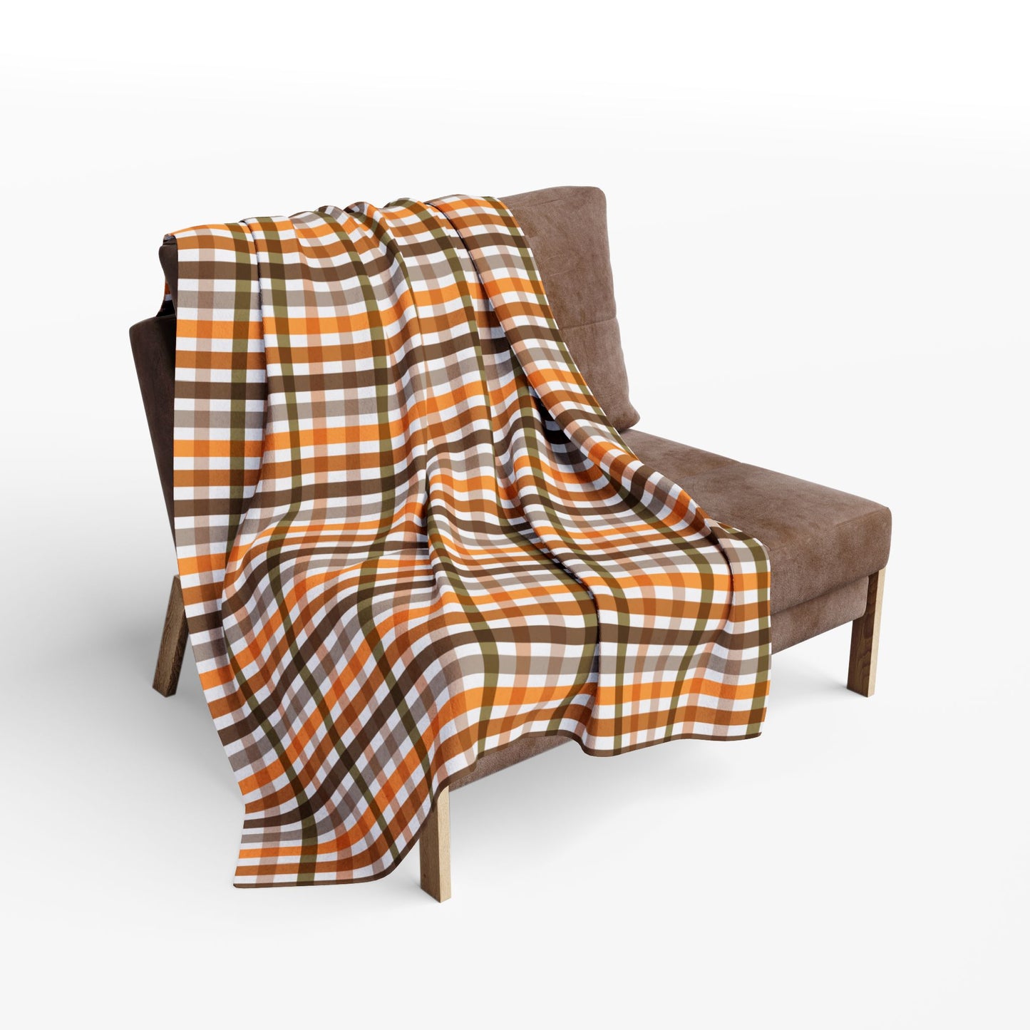 Custom Velveteen Plush Fall Gingham Blanket