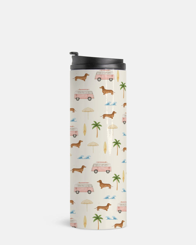 16 oz Tumbler – Beach Cruisin' Wiener Dogs