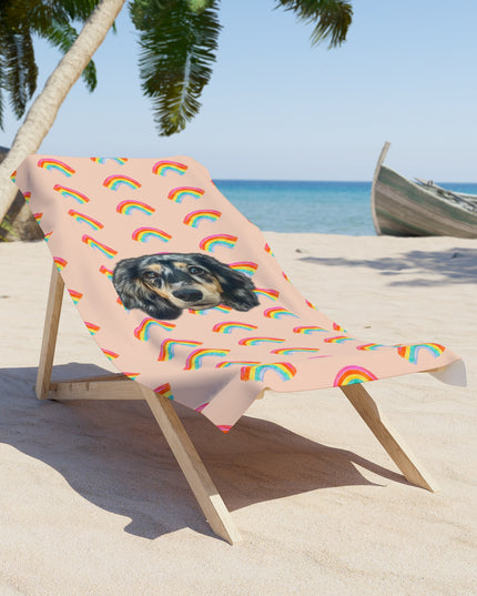 Radiant Rainbow Custom Beach Towel
