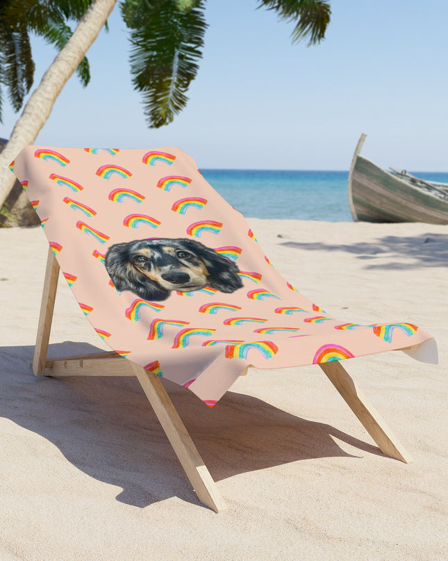 Radiant Rainbow Custom Beach Towel