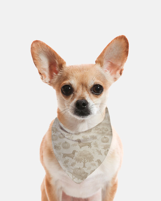 Tie On Dog Bandana – Autumn Dachshund Toile