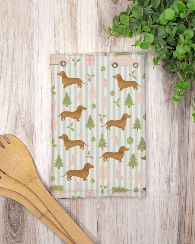Hostess Towel - Rustic Christmas Wiener Wonderland
