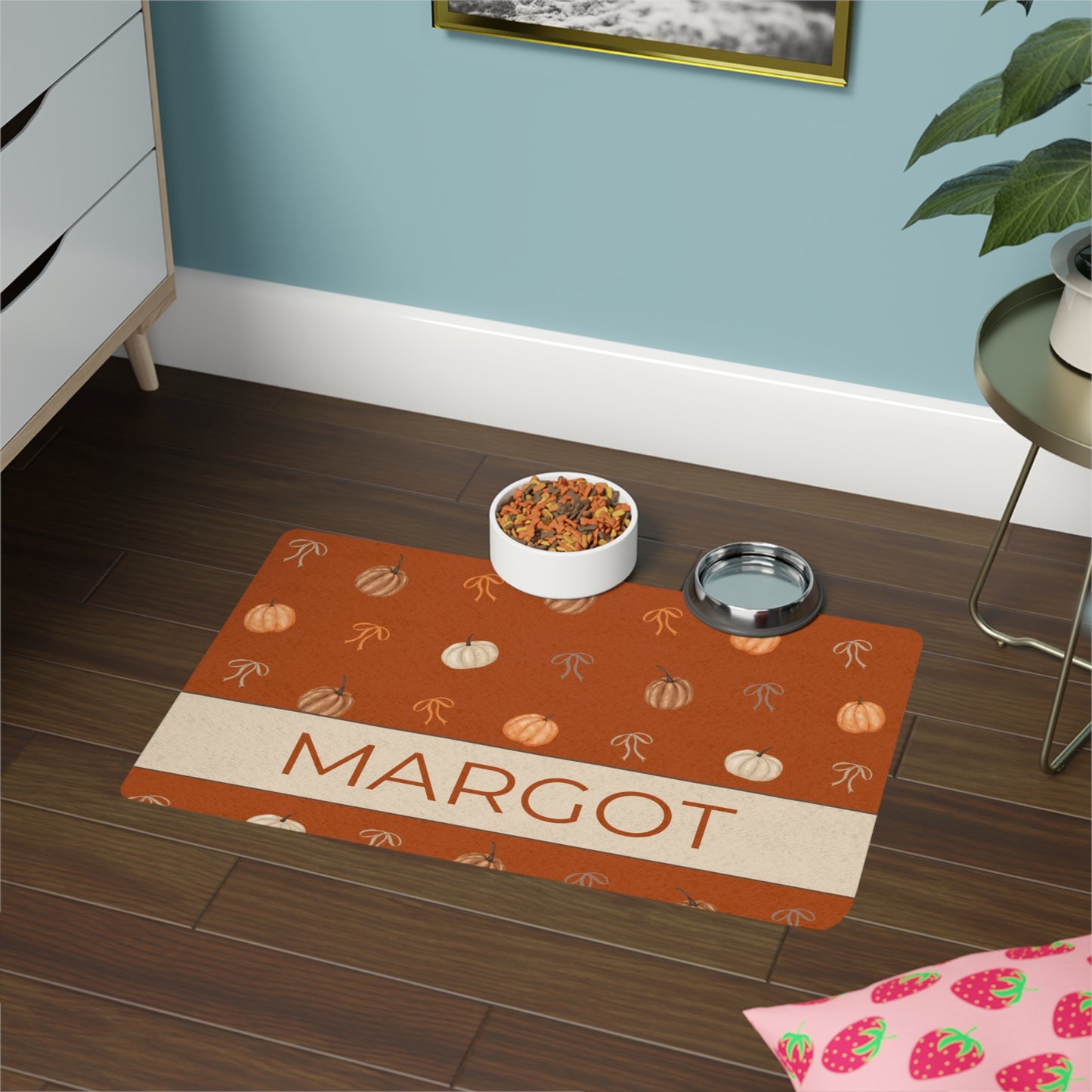 Autumn Coquette Pet Custom Food Mat