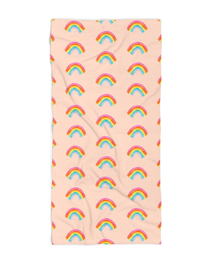 Radiant Rainbow Custom Beach Towel