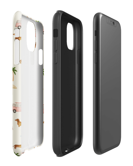 Tough Case for iPhone® - Beach Cruisin' Wiener Dogs