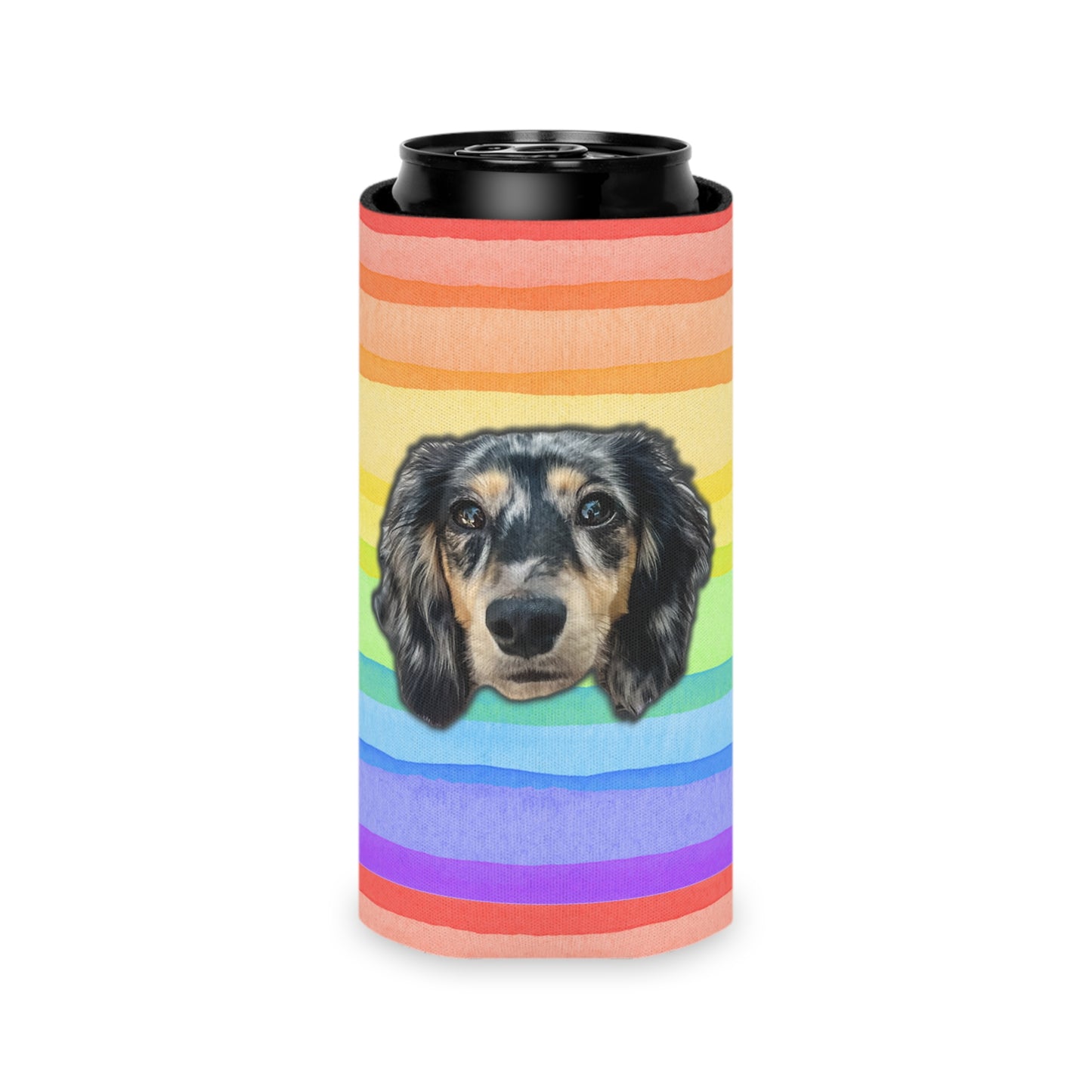 Rainbow Right Bright Custom Can Cooler Coozie