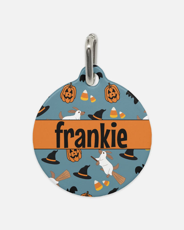 Happy Halloweenie Custom Round Metal Pet Tag
