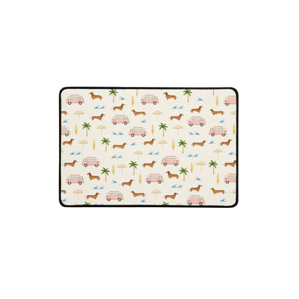 Anti-slip dachshund desk mat with coastal weenie dog print in 12x18 size