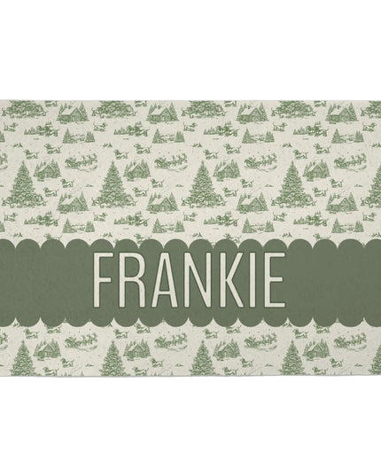 Custom Pet Grub Mat - Christmas Doxie Toile