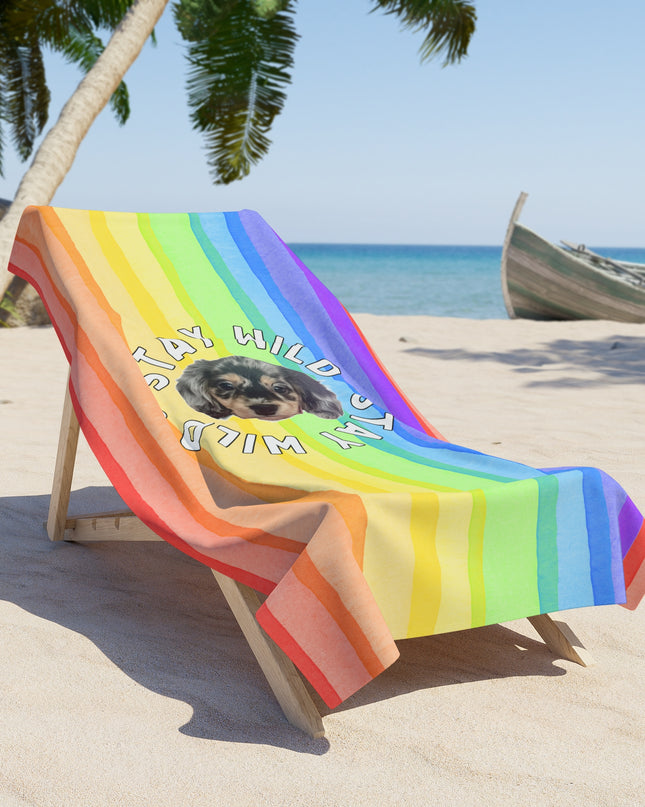 Rainbow Right Bright Custom Beach Towel