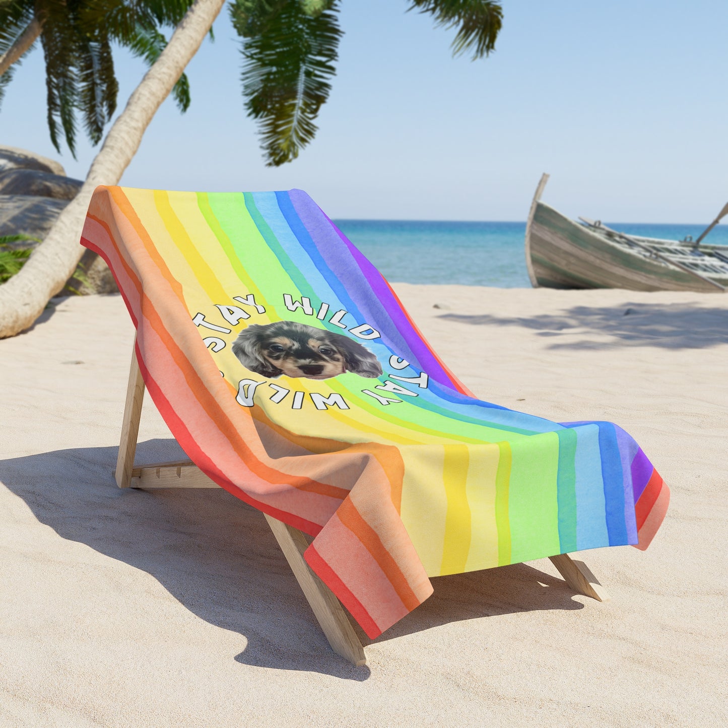 Rainbow Right Bright Custom Beach Towel