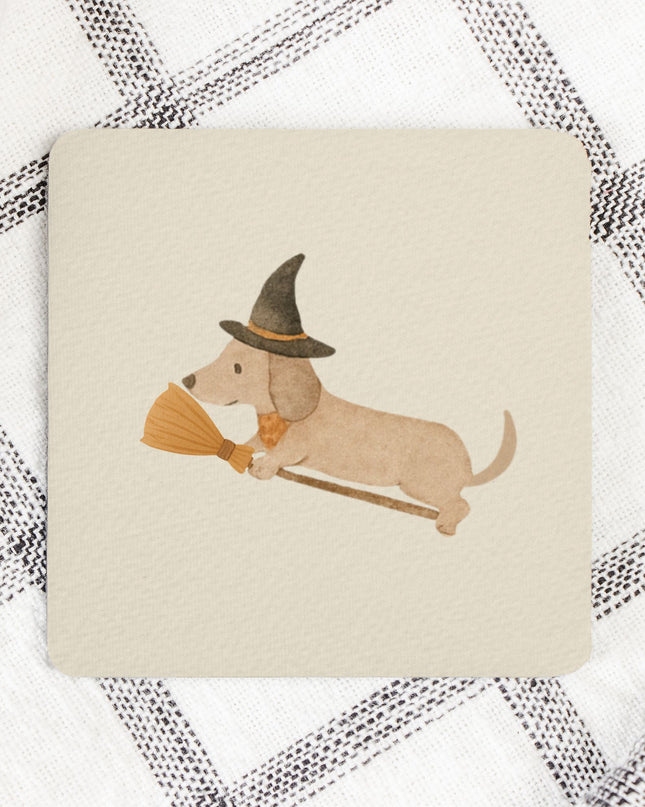 Coaster Neoprene Back (Square) 4PK - Halloween Variety Taupe Background