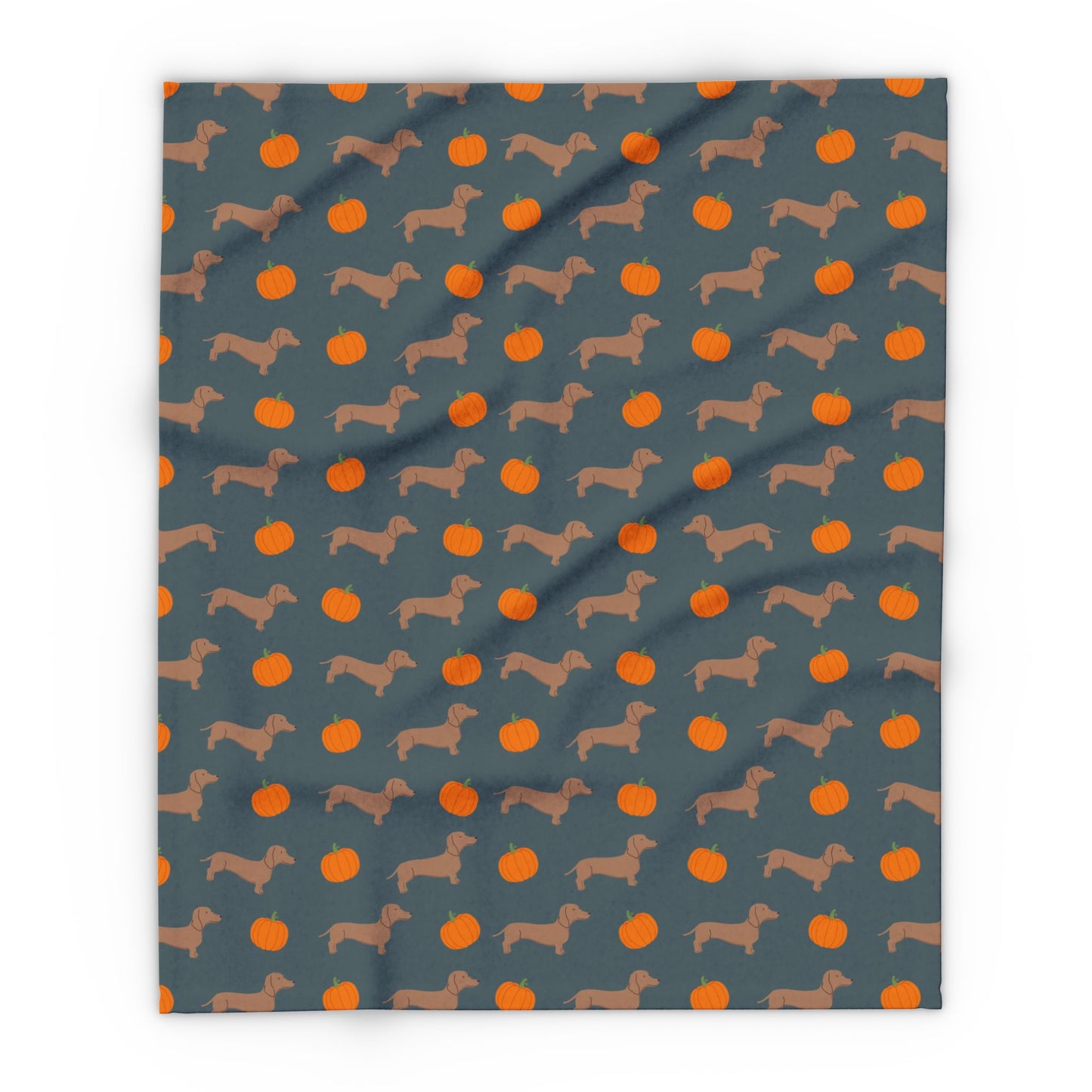 Custom Velveteen Plush Pumpkin & Pups Blanket