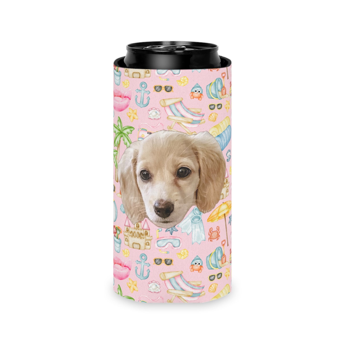 Beach Pawty Custom Can Cooler Coozie