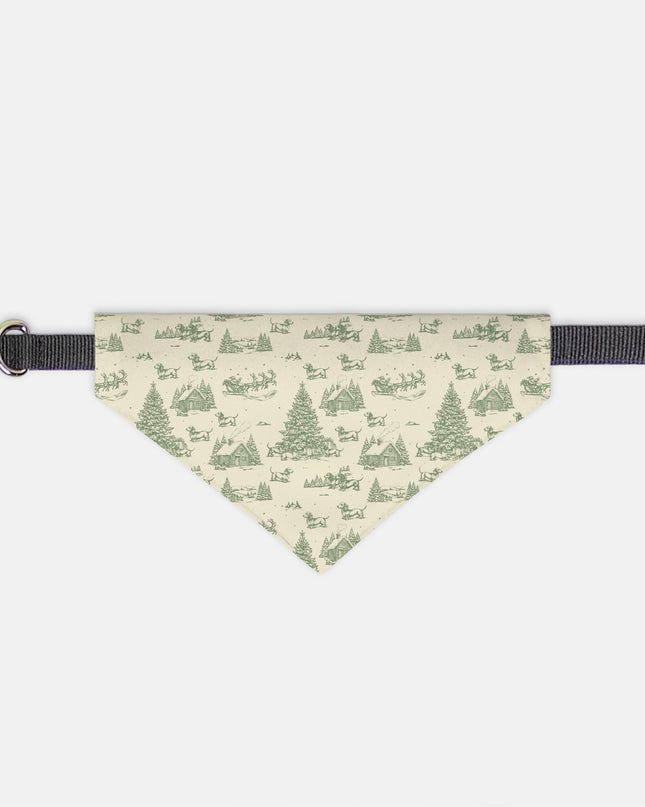 On Collar Dog Bandana  - Christmas Dachshund Toile