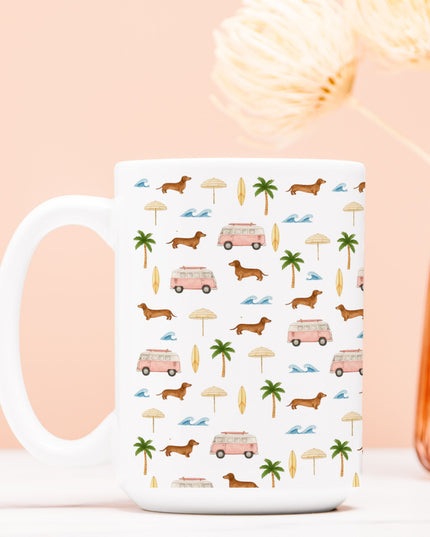 Coffe Mug - Beach Cruisin Wiener Dogs