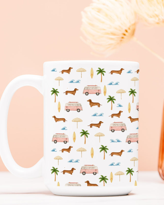 Coffe Mug - Beach Cruisin Wiener Dogs