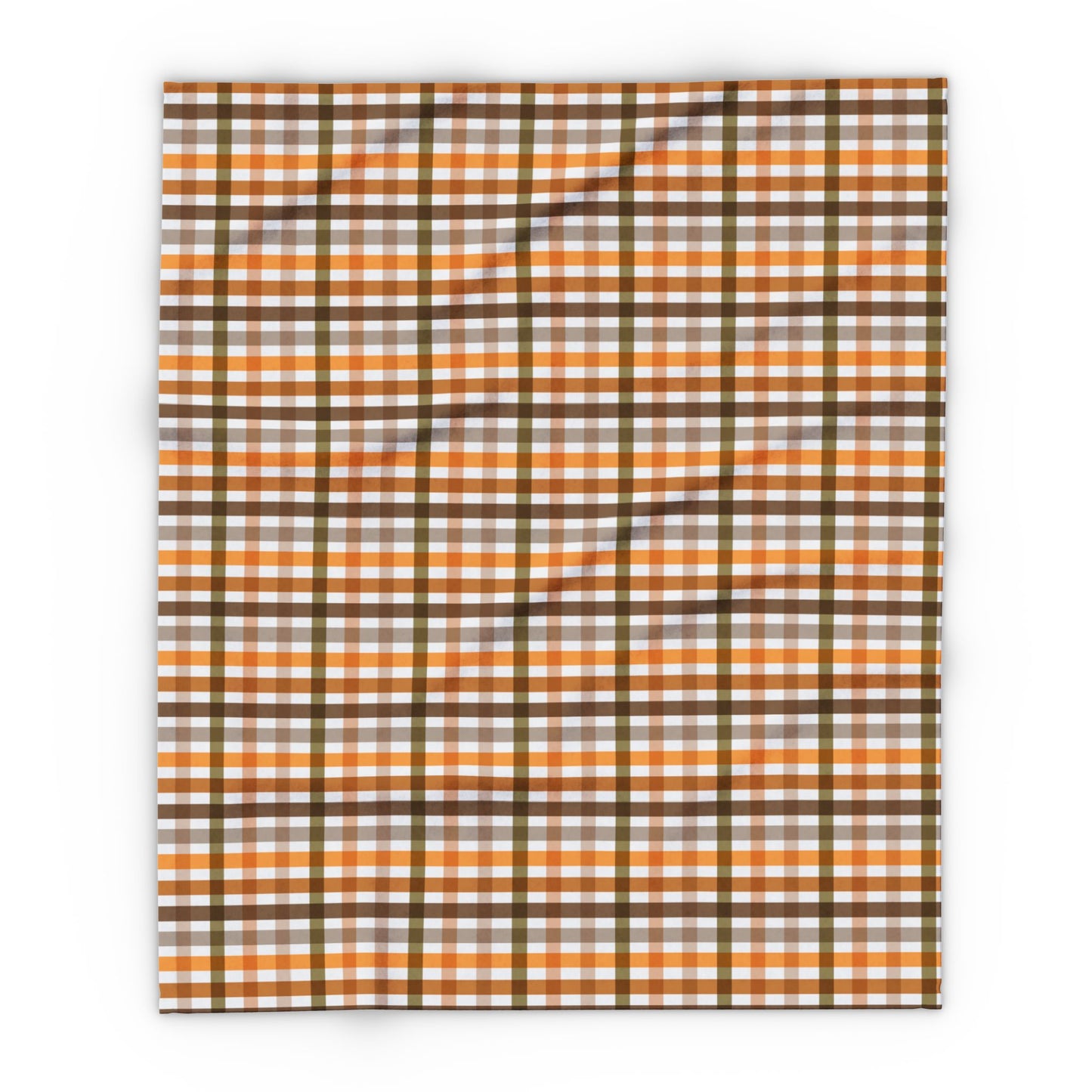 Custom Velveteen Plush Fall Gingham Blanket