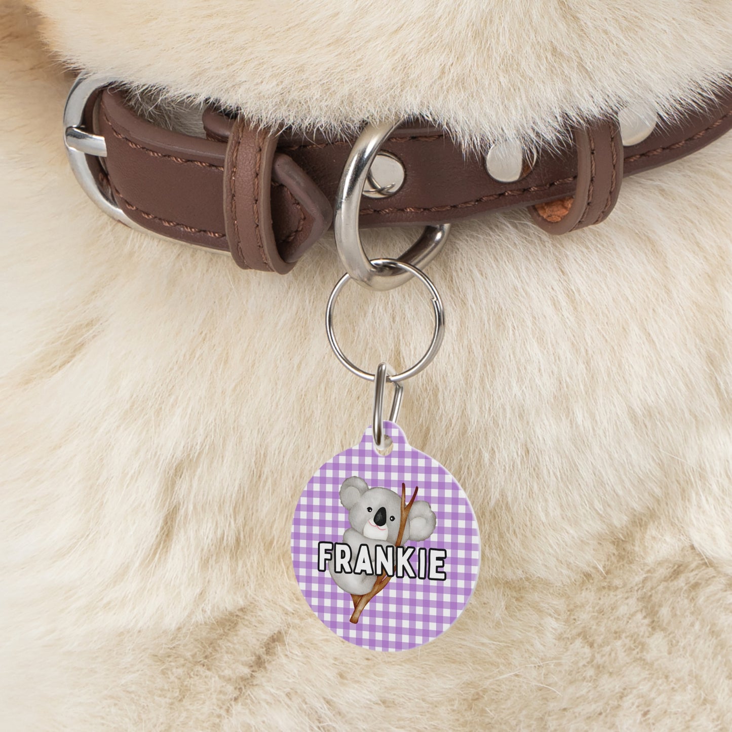 Comfy Koala Custom Round Metal Pet Tag