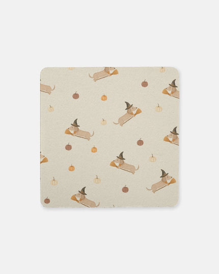 Coaster Neoprene Back (Square) 4PK - Halloween Variety Taupe Background