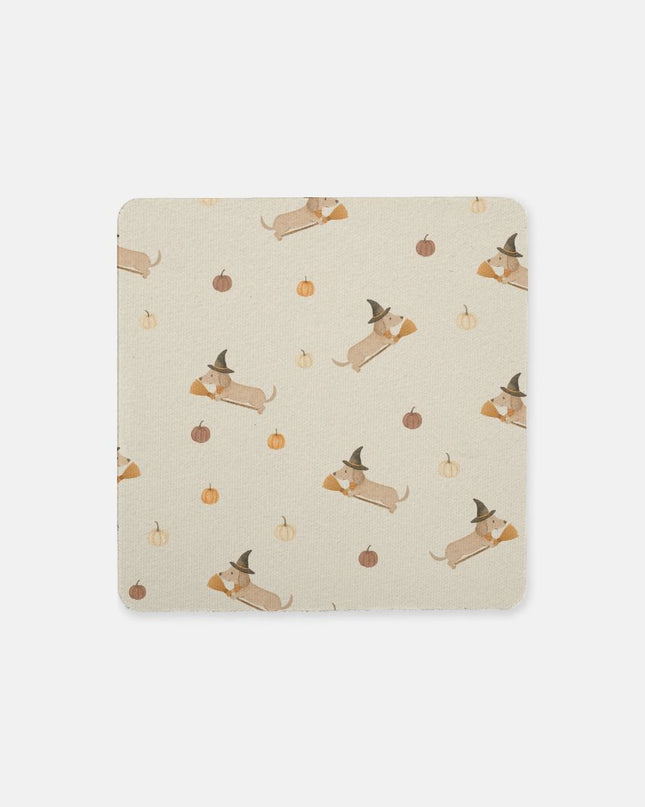 Coaster Neoprene Back (Square) 4PK - Halloween Variety Taupe Background