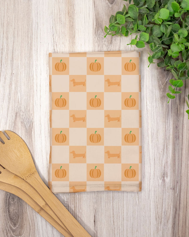 Hostess Towel - Pumpkin Patched Dachshunds