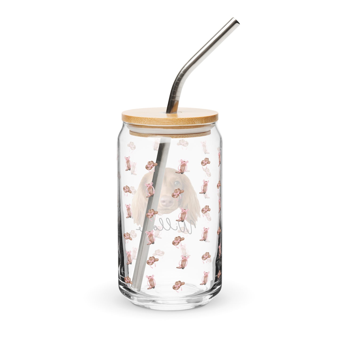 Cowgirlie Coquette Custom Can-Shaped Glass