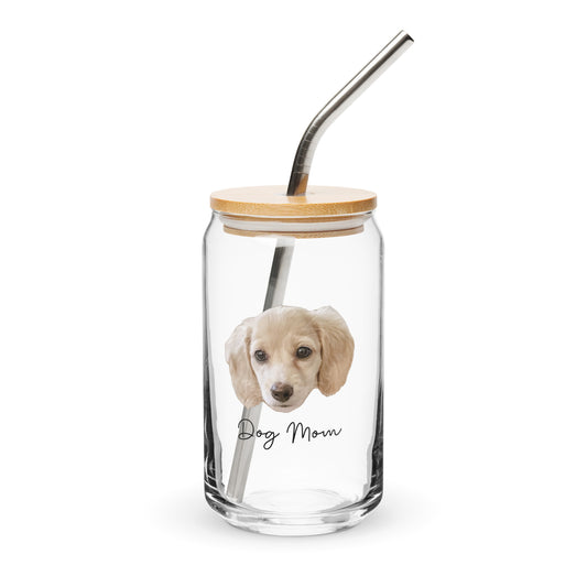 'Dog Mom' Custom Can-Shaped Glass