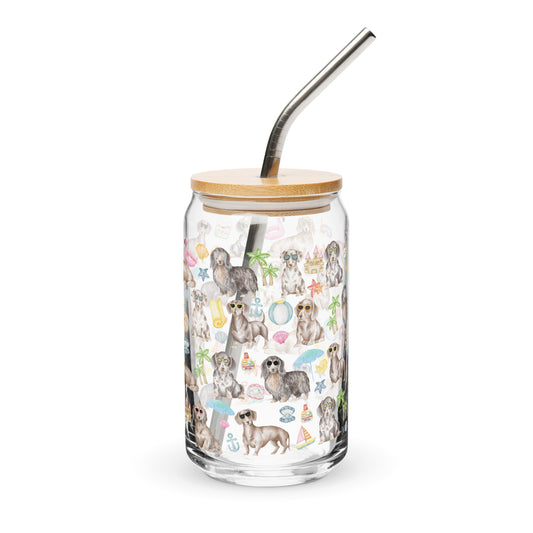 Dachshund Medley Can-Shaped Glass