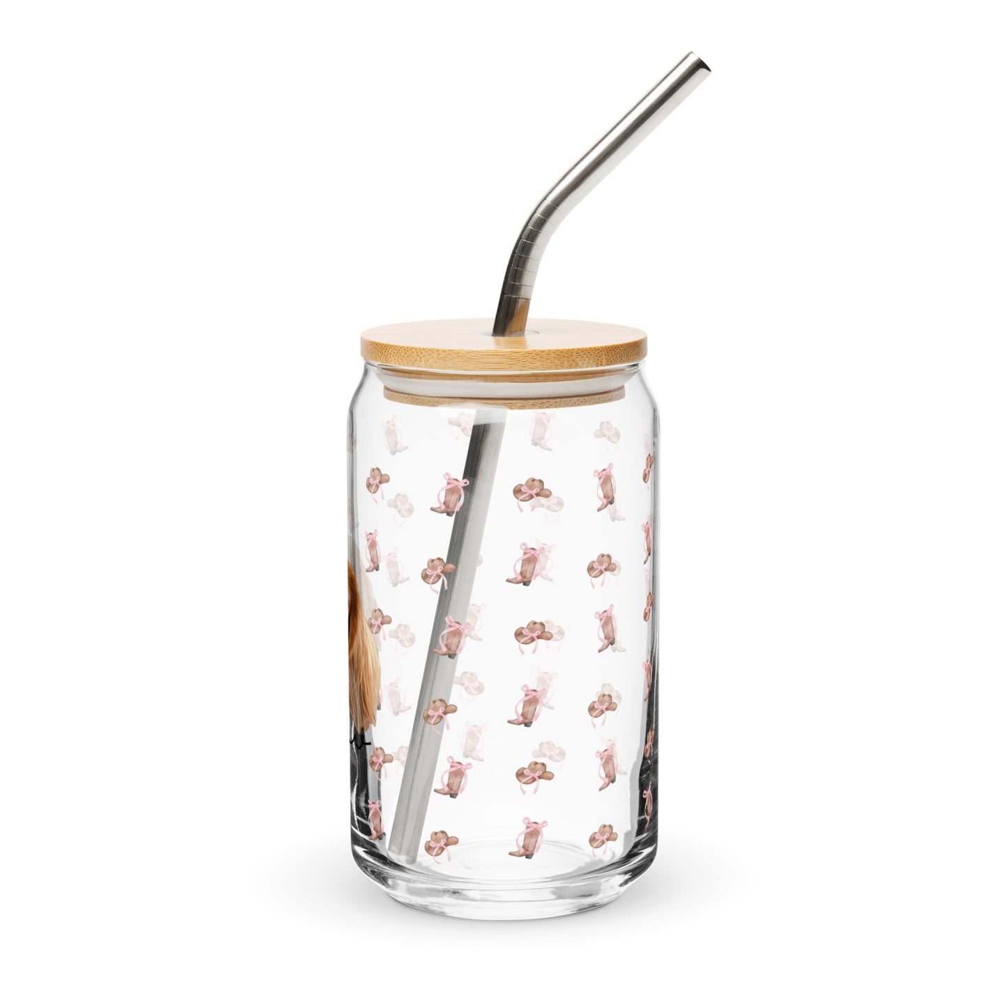 Cowgirlie Coquette Custom Can-Shaped Glass